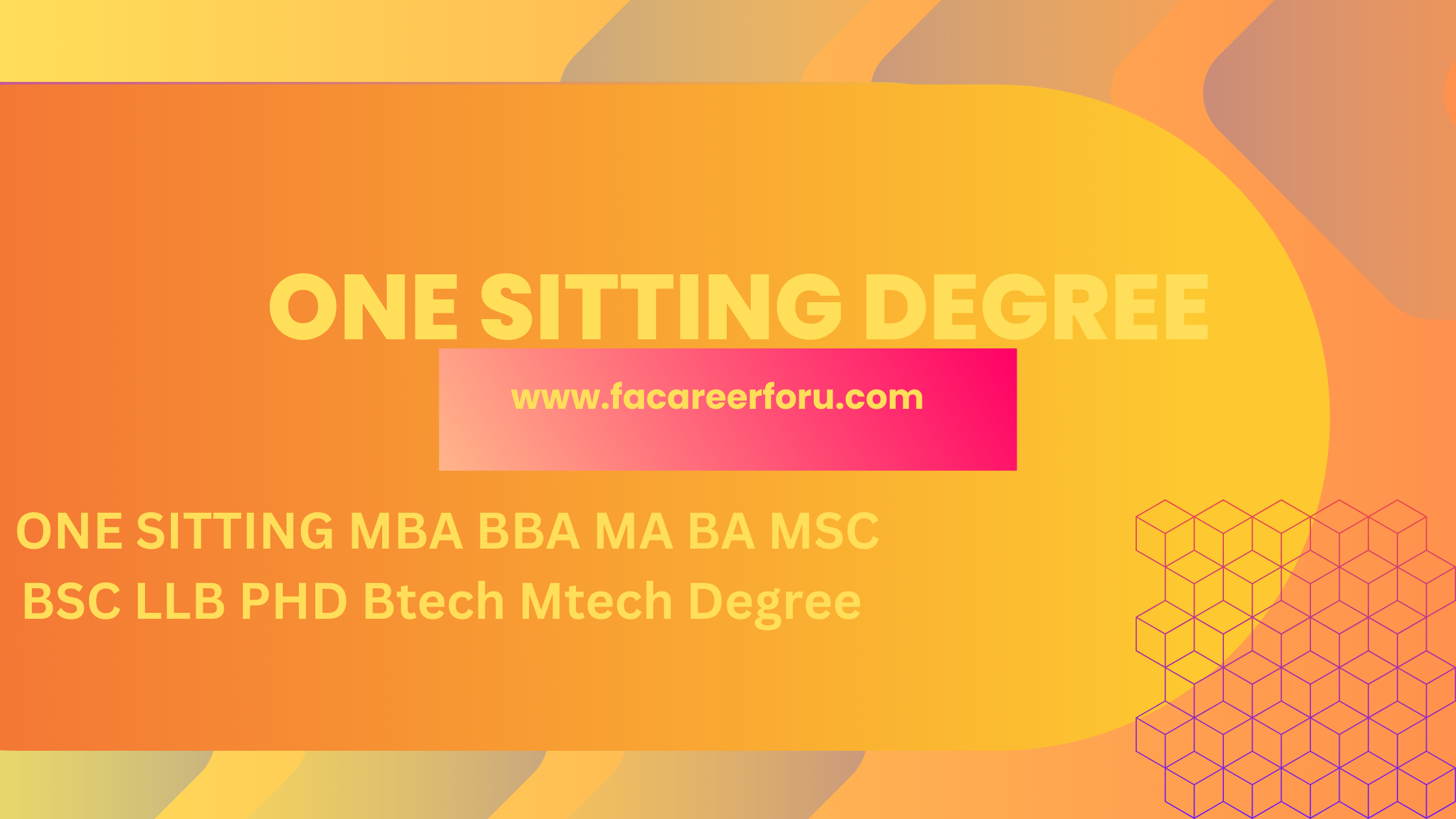 One sitting degree